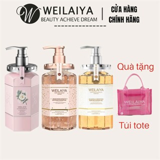   Tặng túi tote  Sữa tắm trắng da làm sạch da toàn thân Weilaiya thơm lâu cho mọi loại da 450ml 
