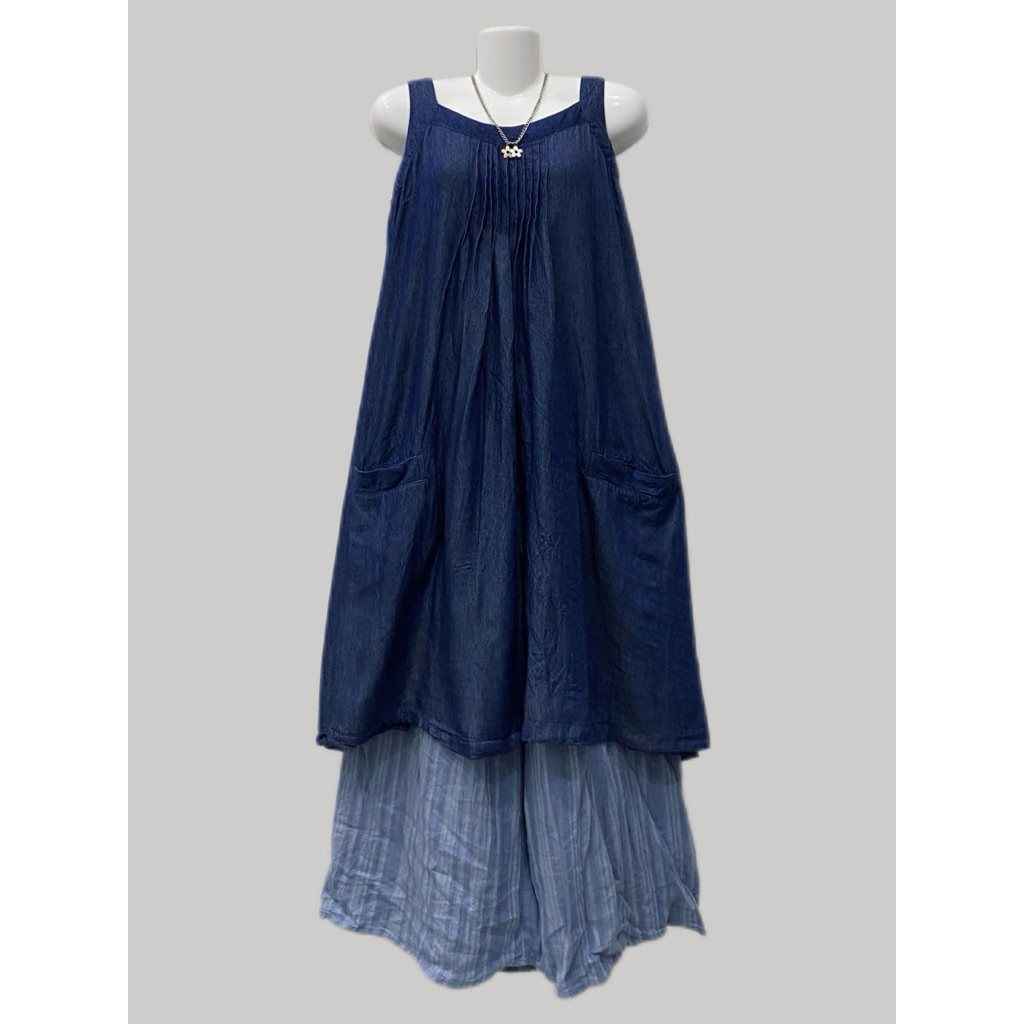 SET (12) Váy Yếm + Chân Váy Denim Mori Girl Vintage 2hand Nhật Bản