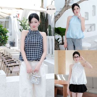  Áo bí cổ yếm dáng trứng size phom nhỏ dưới 45kg cho người minhon 103 