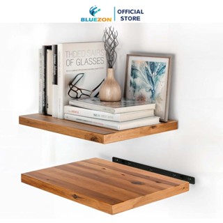 Combo 2 kệ gỗ treo tường BLUEZON dài 40.5cm, rộng 30.5cm, kèm chốt âm tường chữ U, phụ kiện vít tắc kê