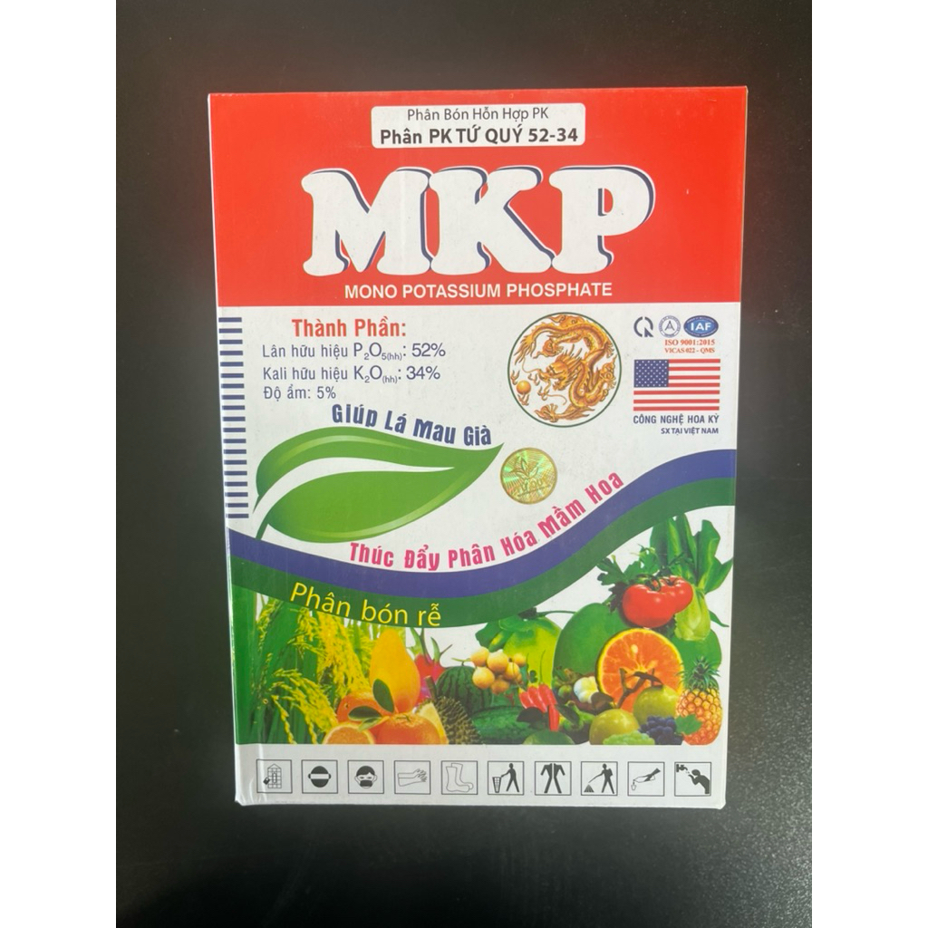 phân bón MKP 52-34- Già lá chặn đọt, cứng cây ( hộp 1kg)