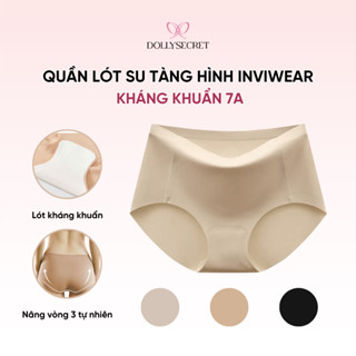  Set 3 Quần Lót Su Nữ Inviwear Kháng Khuẩn 7A Không Viền Tàng Hình Thoáng Mát DOLLY SECRET Q12 