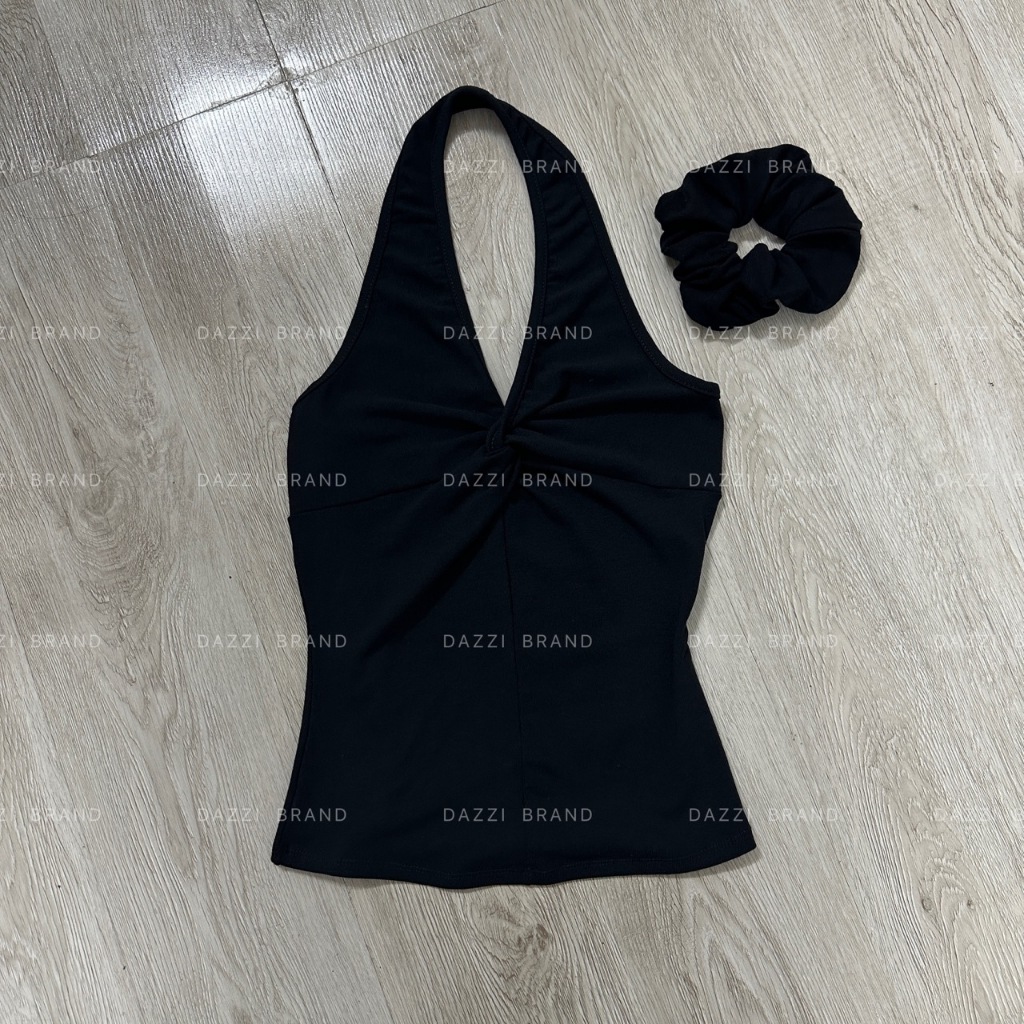 [TẶNG SCRUNCHIES] Áo yếm cổ V xoắn ôm body chất cotton mịn mùa hè Dazzi women A034 | BigBuy360 - bigbuy360.vn