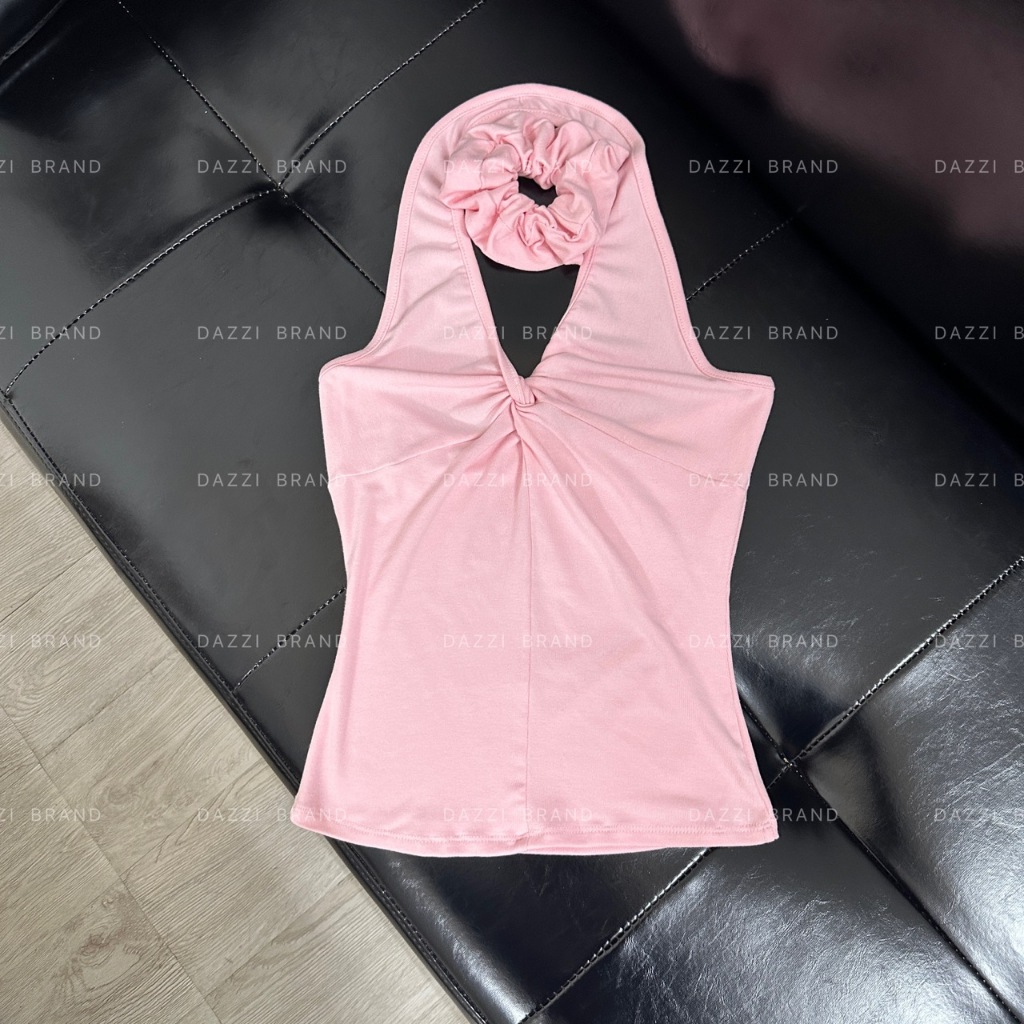 [TẶNG SCRUNCHIES] Áo yếm cổ V xoắn ôm body chất cotton mịn mùa hè Dazzi women A034 | BigBuy360 - bigbuy360.vn