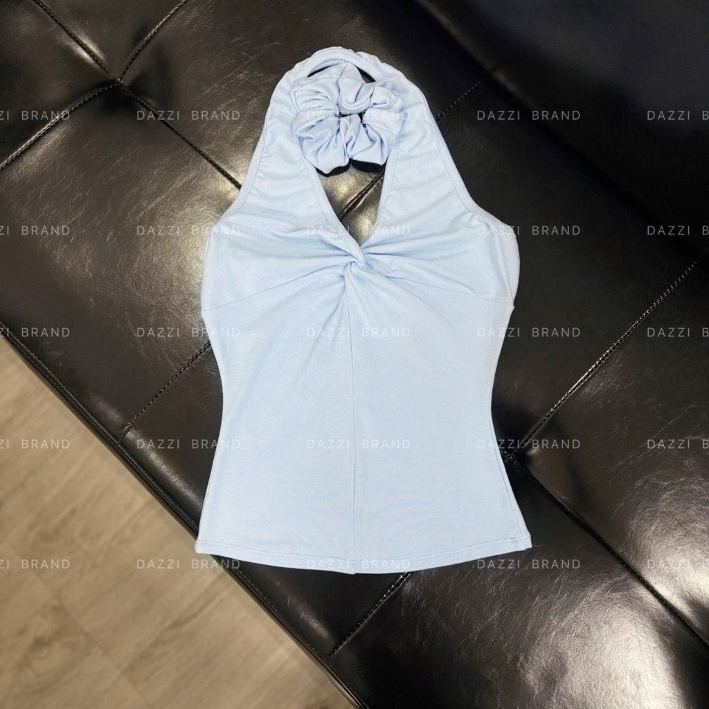 [TẶNG SCRUNCHIES] Áo yếm cổ V xoắn ôm body chất cotton mịn mùa hè Dazzi women A034 | BigBuy360 - bigbuy360.vn