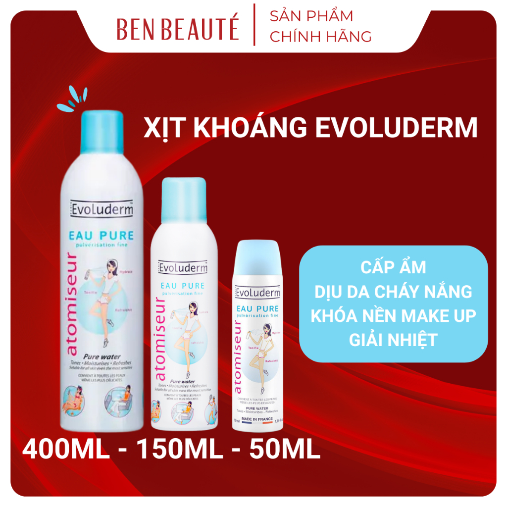 Hàng Công Ty Xịt Khoáng Evoluderm Atomiseur Eau Pure Chính Hãng