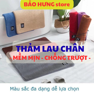 Thảm Lau Chân LEN MỀM để phòng khách nhà tắm, Thảm chùi chân chống trượt, THẤM HÚT tốt Size 38x58