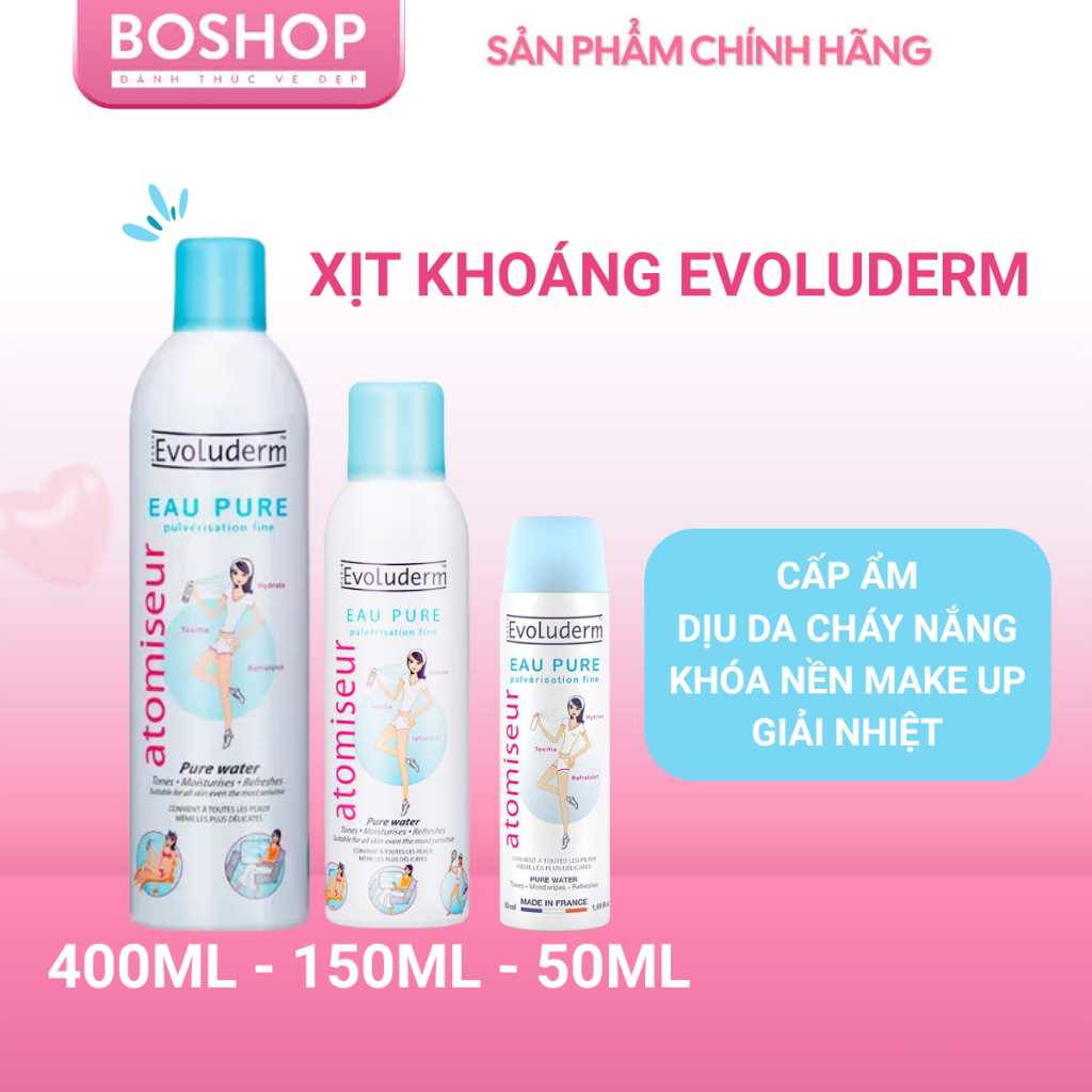 Hàng Công Ty Xịt Khoáng Evoluderm Atomiseur Eau Pure Chính Hãng