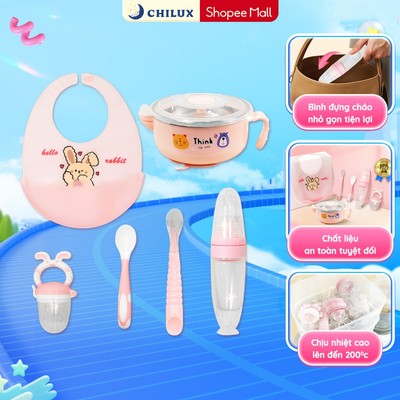 Bộ dụng cụ ăn dặm Chilux F2 - Chịu nhiệt cao, an toàn, tiện lợi