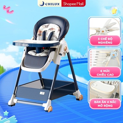 Ghế ăn dặm cho bé cao cấp Chilux Grow V Upgrade - Gấp gọn - Bánh xe chống ồn từ 4 tháng đến 3 tuổi