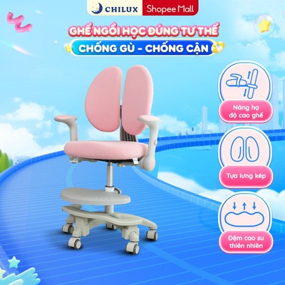 Ghế ngồi học chống gù chống cận Chilux G18, bảo vệ cột sống, có thể thay đổi chiều cao, tư thế chuẩn cho bé