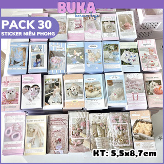 Sticker niêm phong cute Buka họa tiết dễ thương phụ kiện gói hàng dễ thương giấy gói hàng cute đồ gói card xinh rẻ