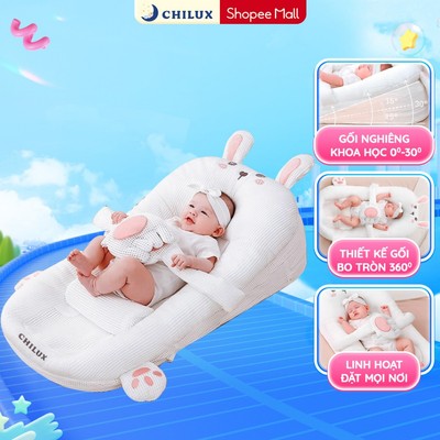 Gối chống trào ngược thỏ hồng Chilux - Thiết kế 3 nấc nghiêng tùy chỉnh, gối định hình