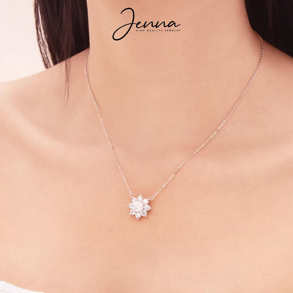 Dây chuyền bạc Bông hoa Silva Bloom Jenna JKC106 đá Moissanite 1 carat kiểm định GRA