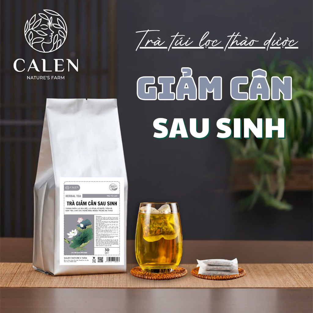  Trà giảm cân sau sinh Calen Nature Farm ích sữa xổ mỡ thải độc dưỡng da giúp săn chắc vòng eo 