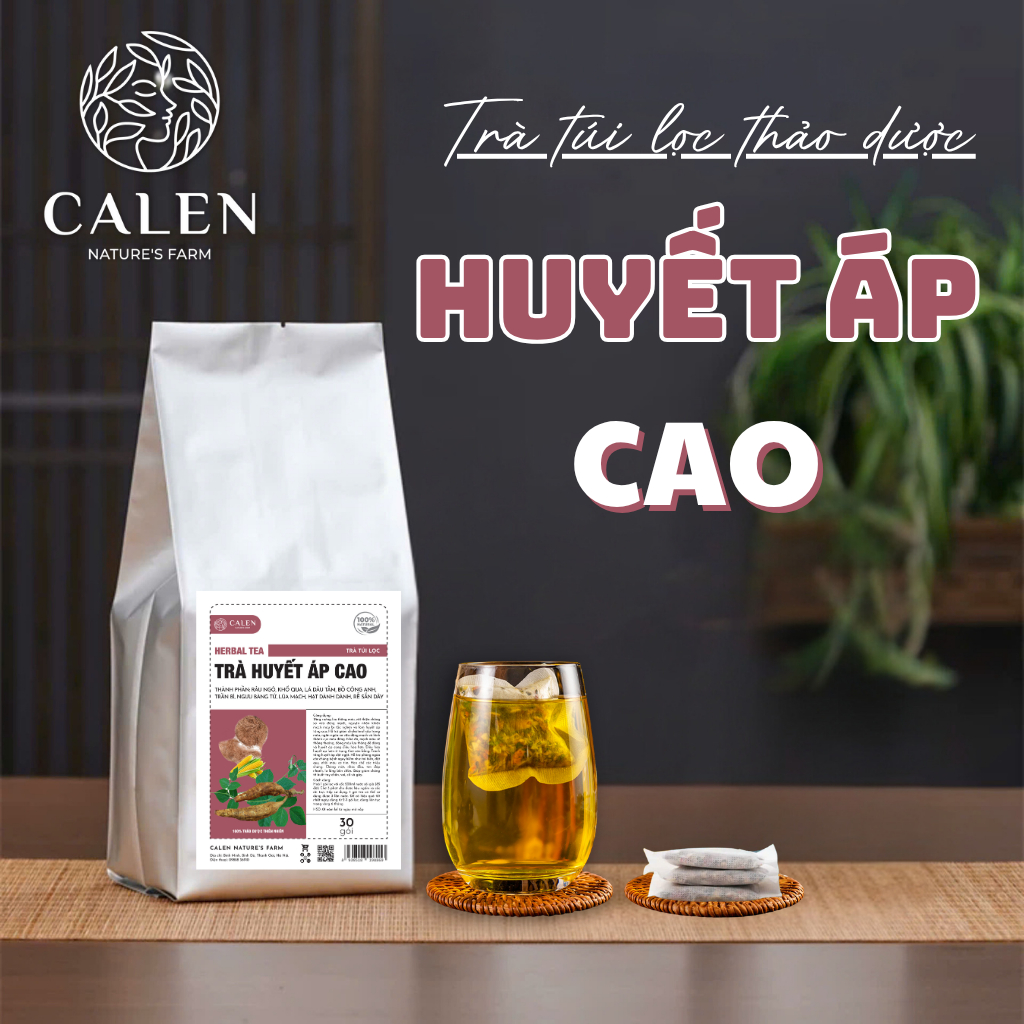 Trà Huyết Áp Cao CALEN, Giúp ổn định huyết áp, tránh tăng huyết áp đột ngột - Bịch 30 gói túi lọc