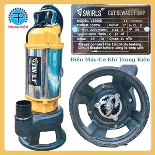  Máy bơm chìm hút nước thải cắt rác công suất 750W-2200KW,Máy bơm cắt rác hút nước đa năng công suất lớn mô tơ dây đồng. 