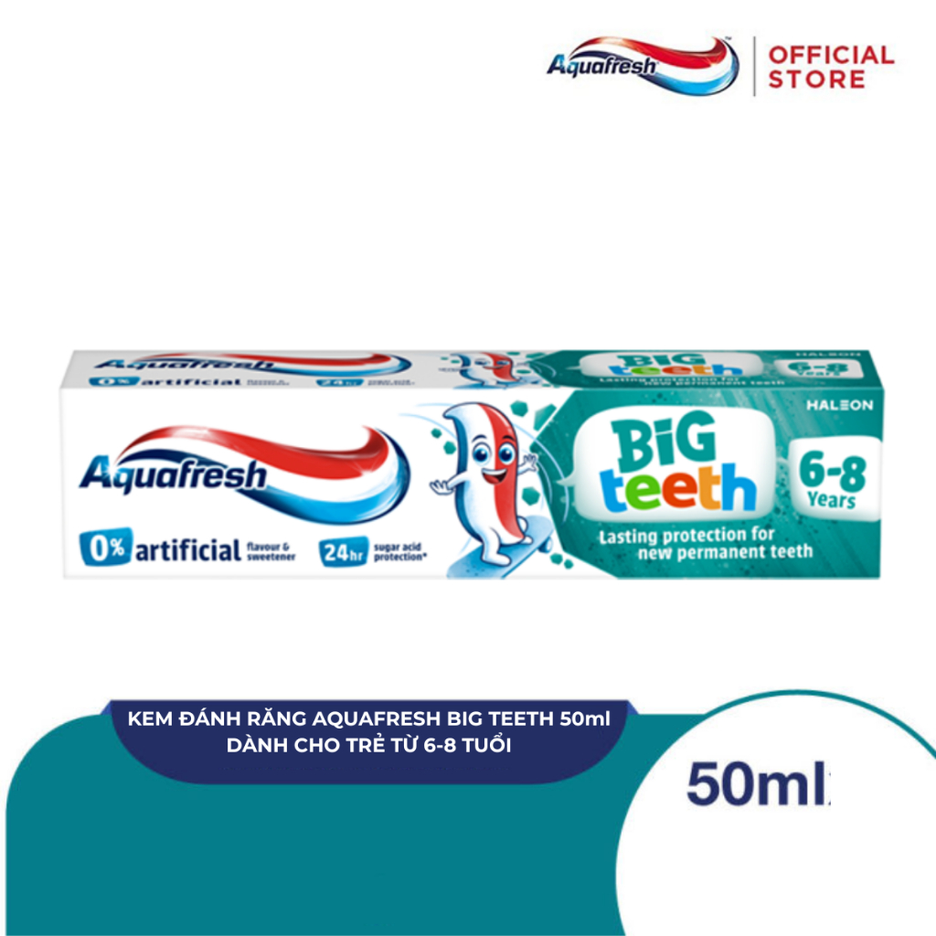 Kem đánh răng Aquafresh Big Teeth 50ml - dành cho trẻ từ 6 - 8 tuổi