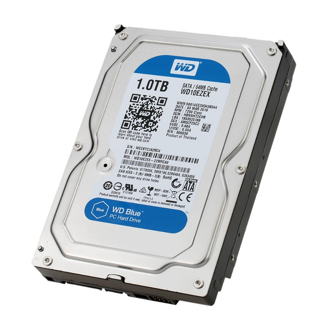 Ổ cứng lắp trong HDD WD Western Digital Blue 1TB 3.5" WD10EZEX - HÀNG NHẬP KHẨU RENEW 99%