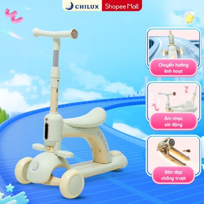Xe Scooter cho bé 7 tháng -14 tuổi Chilux S05 - Tay lái nâng hạ chiều cao, xe thăng bằng xe đẩy 3in1