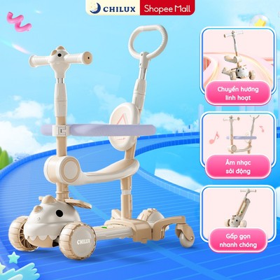 Xe Scooter cho bé Chilux S21 - Bánh xe PU chống ồn, gấp gọn nhanh chóng