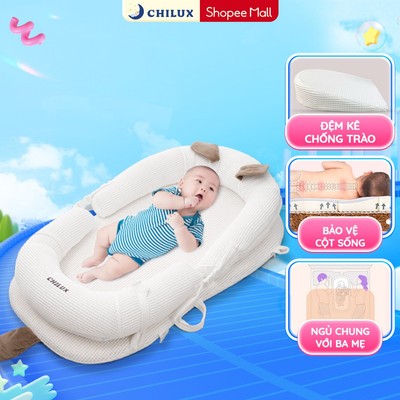 Đệm ngủ mèo trắng Chilux - Định hình tư thế nằm khoa học, hỗ trợ bé ngủ ngon