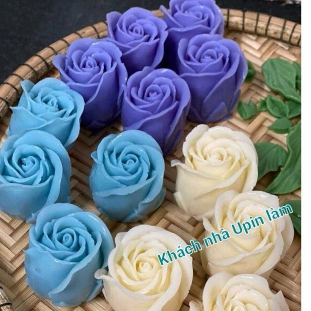 khuôn silicon búp hoa hồng to nhỏ làm rau câu socola khuôn hoa hồng làm agar kẹo dẻo sáp nến