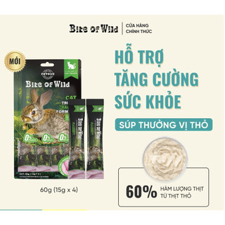 Súp Thưởng Cho Mèo Bite Of Wild Vị Thỏ Mới 60g Không Tinh Bột, Không Gelatin, Cho Mèo Mọi Lứa Tuổi