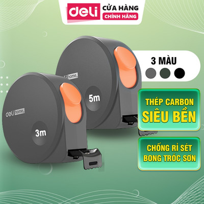 Thước Cuộn Thép Chính Hãng Deli, Thước Cuộn 3M/5M Hiện Đại, Ứng Dụng Đo Đạc Nhà Cửa, Thi Công Công Trình