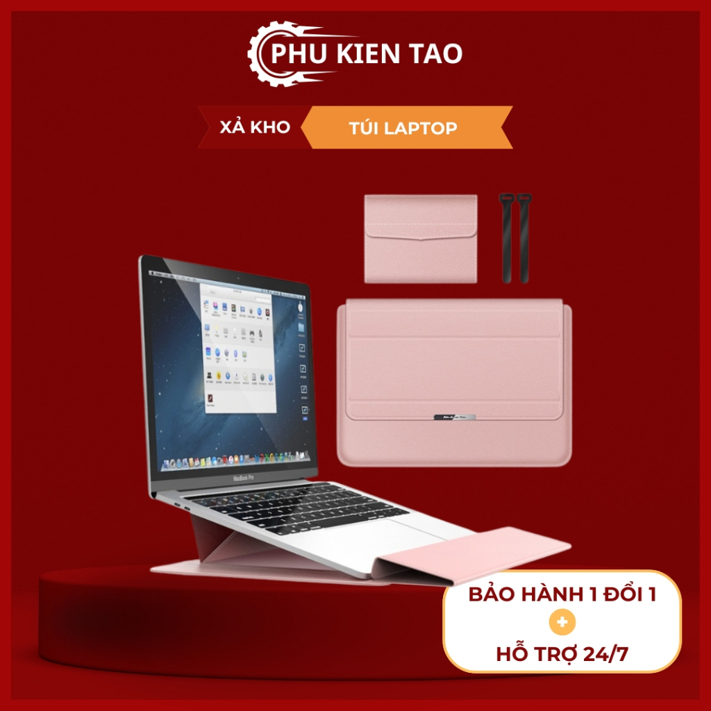 Bao da Macbook Laptop Surface kiêm đế tản nhiệt - Da cao cấp [Hàng Auth – Chọn màu]