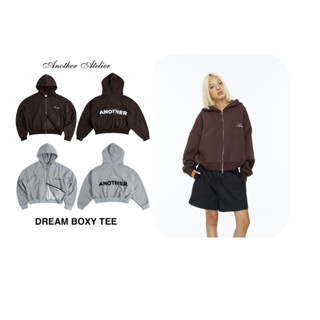 Hoodie ANOTHER SUMMER25 LOGO Boxy BROWN / GREY - Áo khoác chui đầu Local Brand