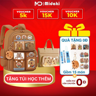 Combo Balo Chống Gù Capybara + Túi học thêm Cho Bé Trai Gái Học Sinh Cấp 1 2 Phản Quang Backpack Đeo Vai Mầm Non Mẫu Giá