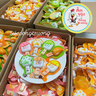 (Mix vị) 1kg thạch sữa chua phô mai, thạch kem que trái cây, thạch phô mai chân mèo 3d hot