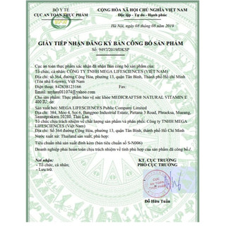 Natural Vitamin E400 IU Mega (Lọ 30 viên)