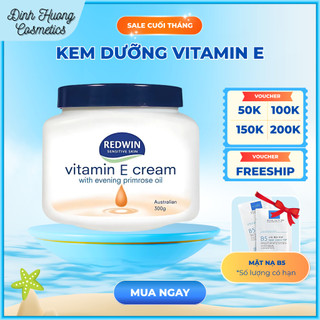  Kem dưỡng da Redwin Vitamin E Cream Úc cấp ẩm mềm mịn dùng cho mặt & body 300g 