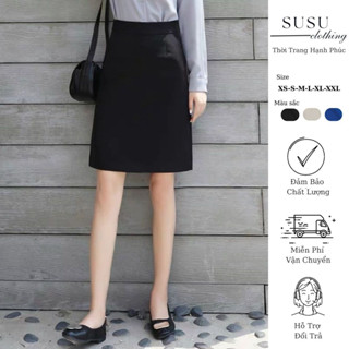 Chân Váy Công Sở SuSu clothing  Chữ A Có Túi Chéo Đến Gối Chân Váy Công Sở Thời Trang Công Sở Túi Chéo