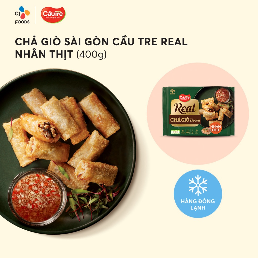   Hỏa tốc  Chả giò Cầu Tre REAL kiểu Sài Gòn 400g  nhân Hải sản  nhân Thịt  