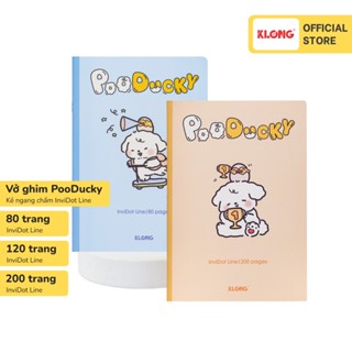 Vở kẻ ngang ghim InviDot Line Poo Ducky B5 80 - 120 - 200 trang 70/76; MS: 865, 866, 867