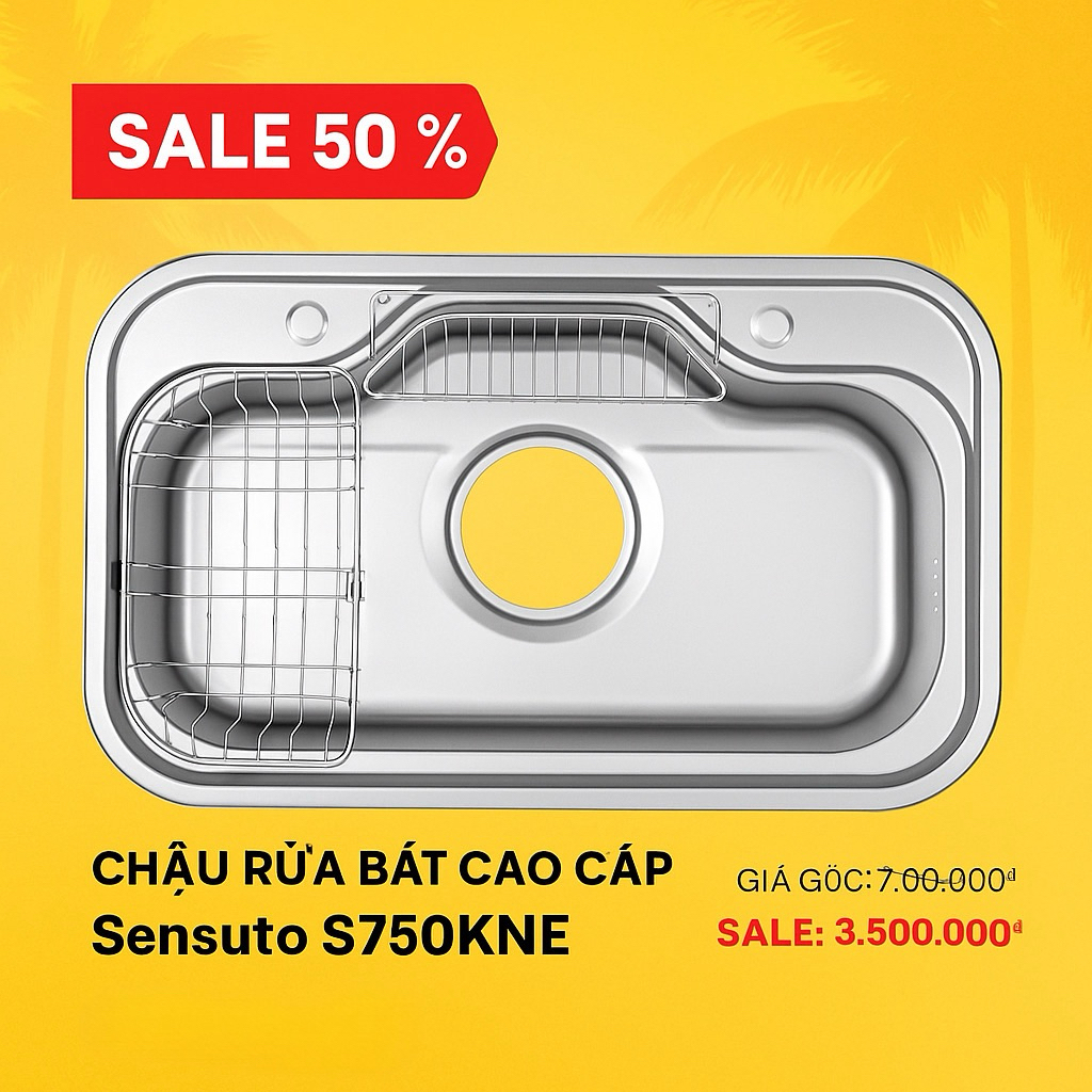 Chậu rửa bát 1 hố Sensuto S750KNE