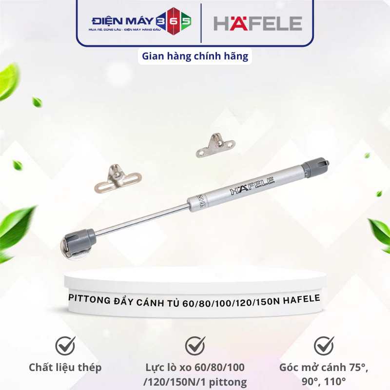 Pittong Hafele Đẩy Cánh Tủ 60N, 80N, 100N, 120N, 150N 373.82.906