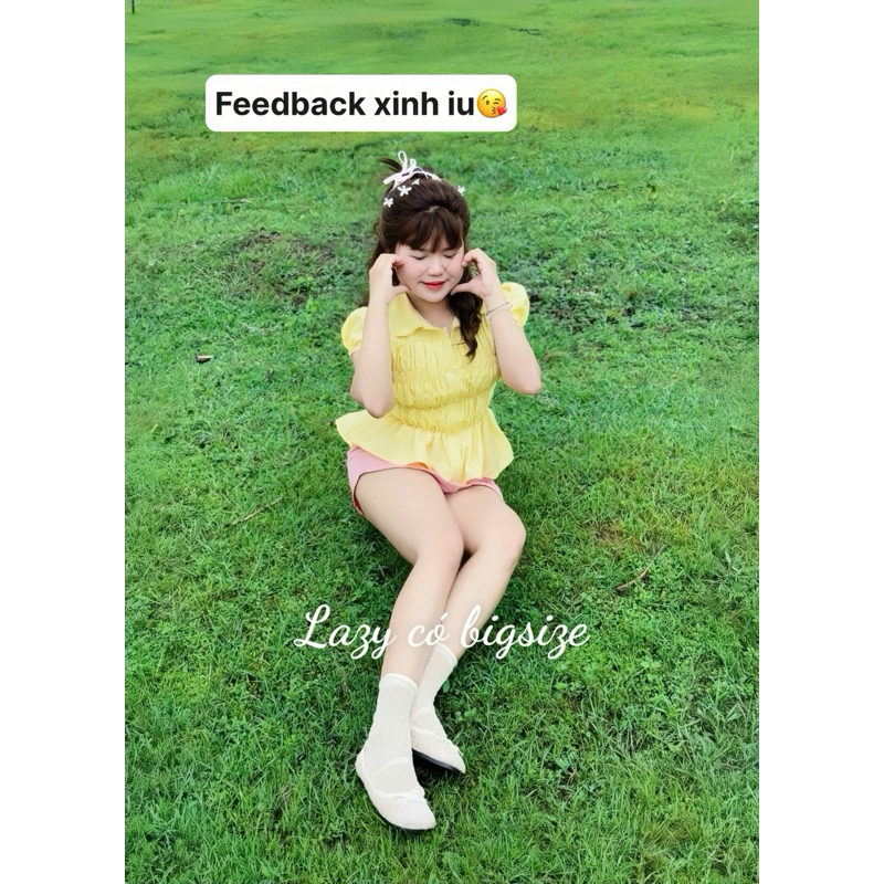 [Hàng loại 1] Áo Sơ Mi Nhún Tay Phồng Nhún Eo Cổ Sen Vải Cotton Mềm Mát_Có bigsize | BigBuy360 - bigbuy360.vn