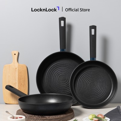 Chảo LocknLock Balance Cook IH CAF màu xanh navy dùng được bếp từ đường kính 24cm - 26cm - 28cm