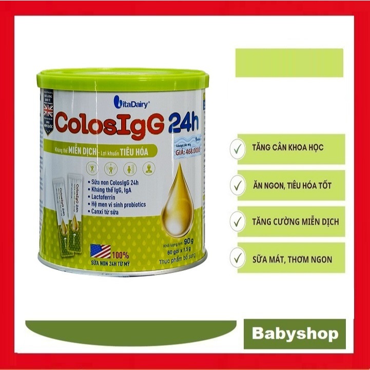Sữa Non ColosIgG 24h 90G (60 gói x 1.5g).[HSD 2027]