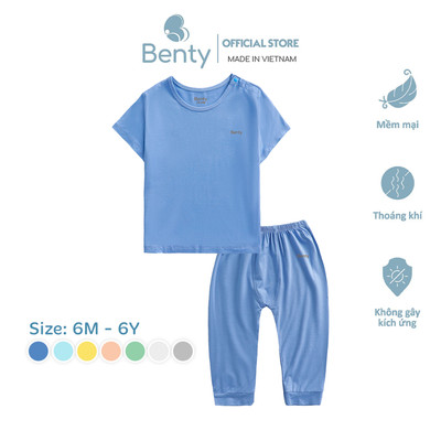 Bộ áo cộc quần dài BENTY trơn basic mềm mại, đồ bộ trẻ em cao cấp an toàn cho lan da nhạy cảm của bé