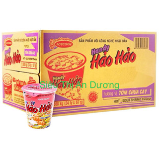 Thùng 24 Mì ly ăn liền HẢO HẢO tôm chua cay 67g