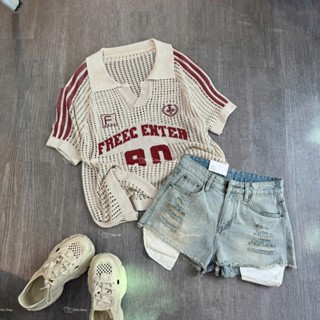 Quần Short Bò Jeans Nữ, Quần Short Denim Màu Xanh Phối Rách Túi Trắng Cạp Cao Siêu Hách Dáng Cực Đỉnh