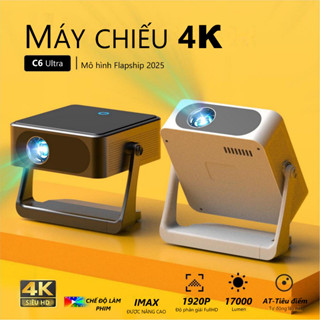 【 4K HD  C6 Ultra Tập trung tự động 1920P Full HD 4K Android 9.0 Projector Máy chiếu 17000 Lumens 700ANSI Độ sáng 1+16G