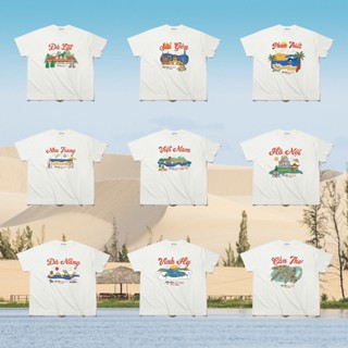 Áo thun tay lỡ unisex nam nữ áo thun DU LỊCH  cotton form rộng oversize 250gsm