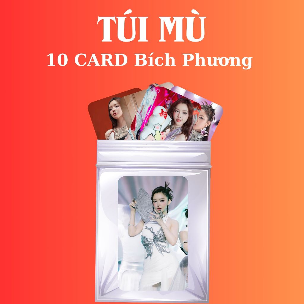 Túi mù gồm 10 card Bích Phương EXSH bo góc không trùng TooYoo CARD0013