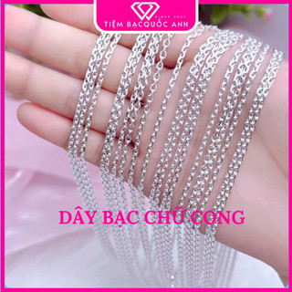 Dây bạc chữ cong cổ điển, chất liệu bạc ta S950, cho bé trai và gái đeo tránh gió tránh cảm ngủ ngon.( có Hỏa tốc)